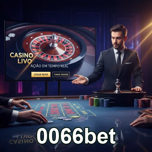 Jogador interage em cassino ao vivo no site 0066bet.