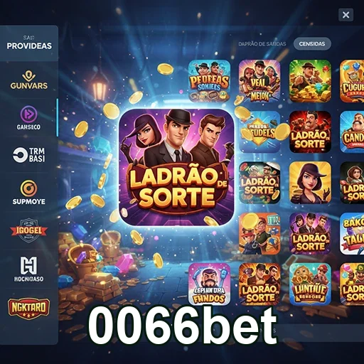 Interface do site 0066bet com jogos de cassino disponíveis.