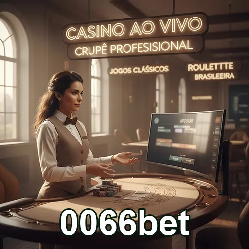 Croupier profissional no cassino ao vivo da 0066bet.