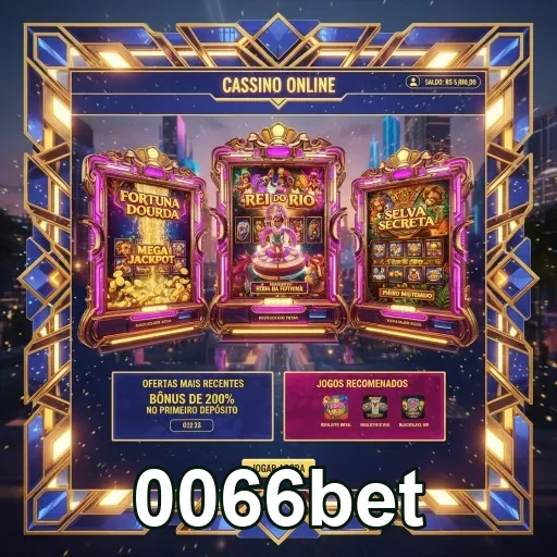 Caixa de jogos da 0066bet com destaque para jackpots.