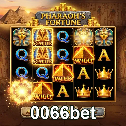 Interface do jogo Pharaoh's Fortune no aplicativo 0066bet.