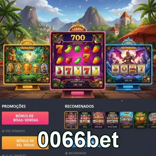 Interface de slots e promoções no site 0066bet.