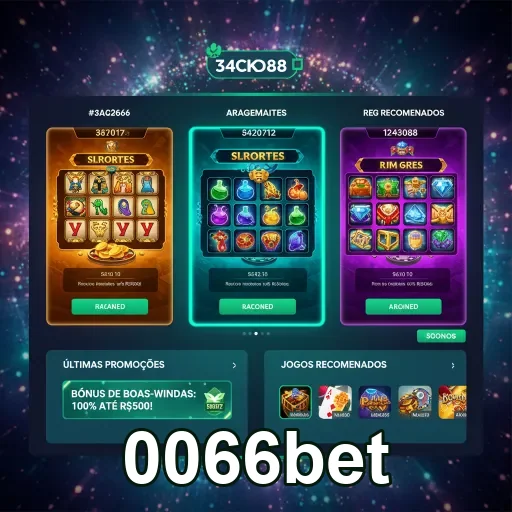 Ofertas promocionais da 0066bet com slots destacados.