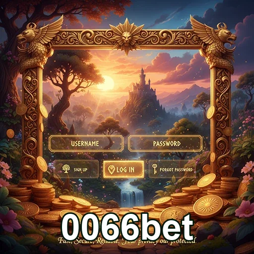 Tela de login da 0066bet com elementos de fantasia.