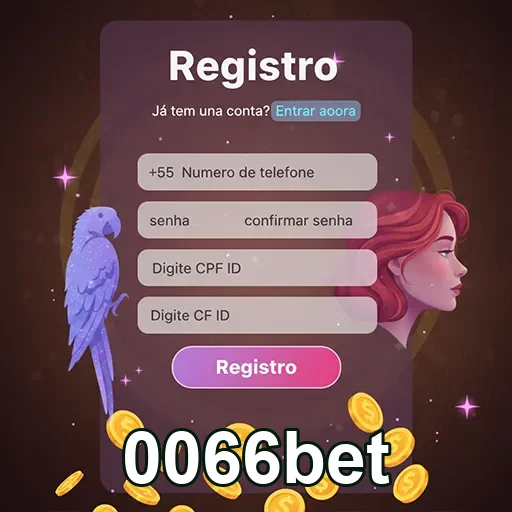 Tela de registro da 0066bet com campos de cadastro.