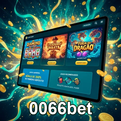 Tela da plataforma 0066bet destacando slot games populares.