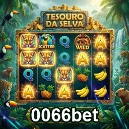 Slot 'Tesouro da Selva' do site 0066bet com símbolos reais.