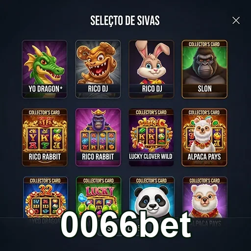 Tela do aplicativo 0066bet mostrando seleções de jogos.