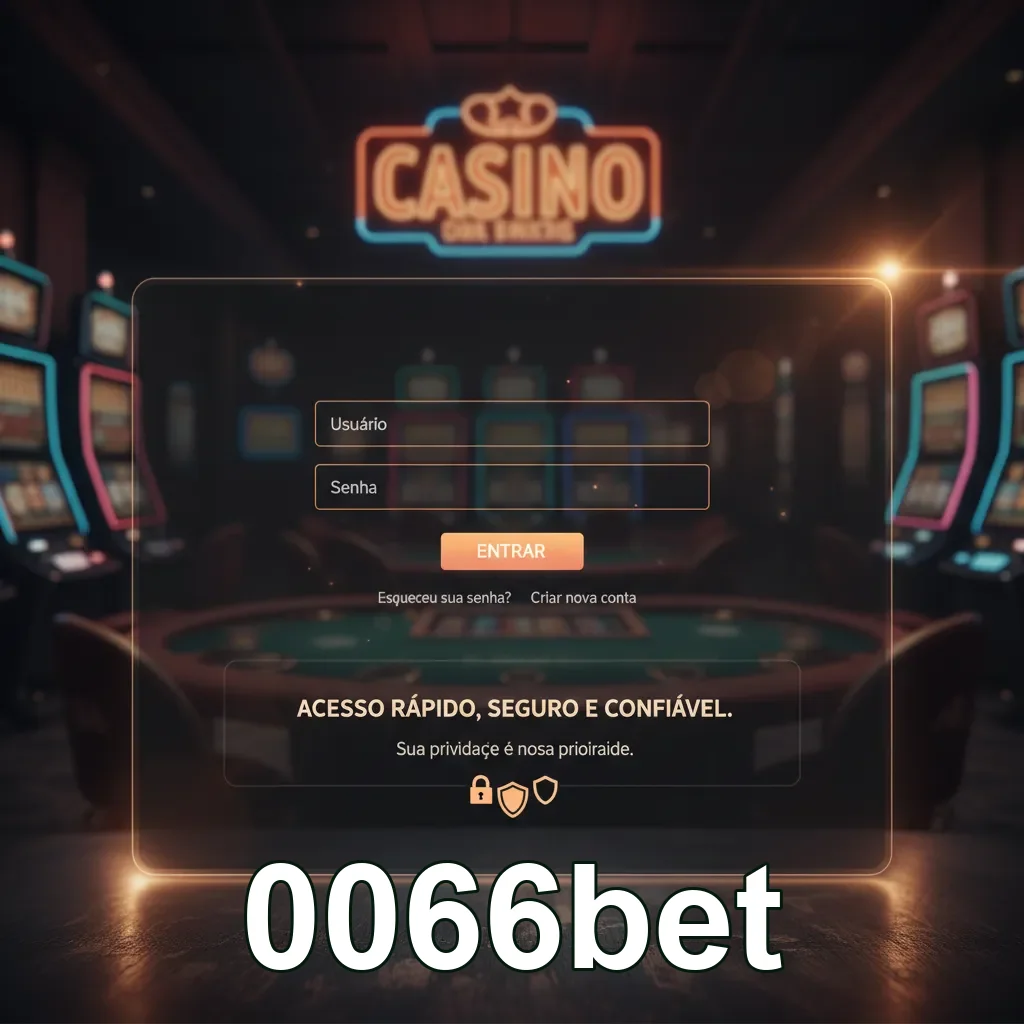 Tela de login do cassino 0066bet com detalhes de segurança.