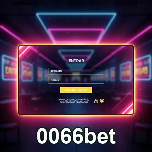 Tela de login da 0066bet com campos para usuário e senha.
